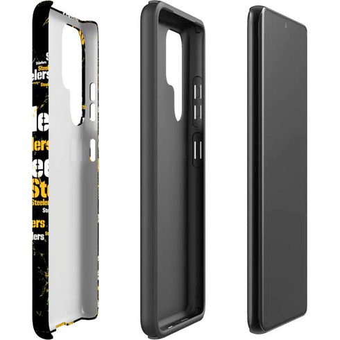 NFL Pittsburgh Steelers Black Blast Galaxy S22 Ultra Pro Case