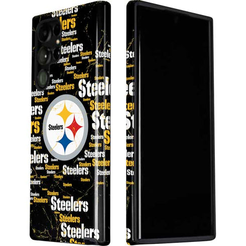 NFL Pittsburgh Steelers Black Blast Galaxy S22 Ultra Pro Case