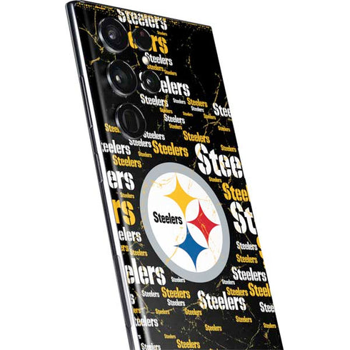 NFL Pittsburgh Steelers Black Blast Galaxy S22 Ultra Skin
