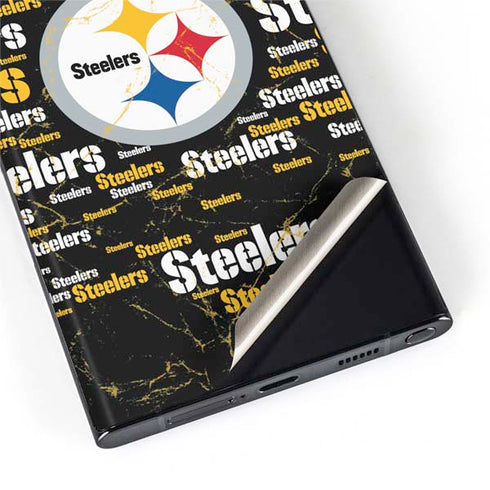 NFL Pittsburgh Steelers Black Blast Galaxy S22 Ultra Skin