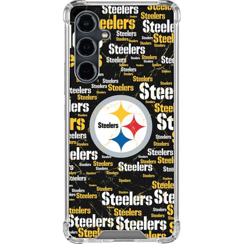 NFL Pittsburgh Steelers Black Blast Galaxy S23 FE Clear Case