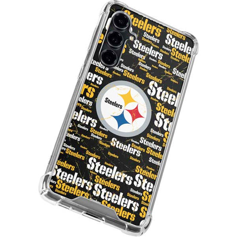 NFL Pittsburgh Steelers Black Blast Galaxy S23 FE Clear Case