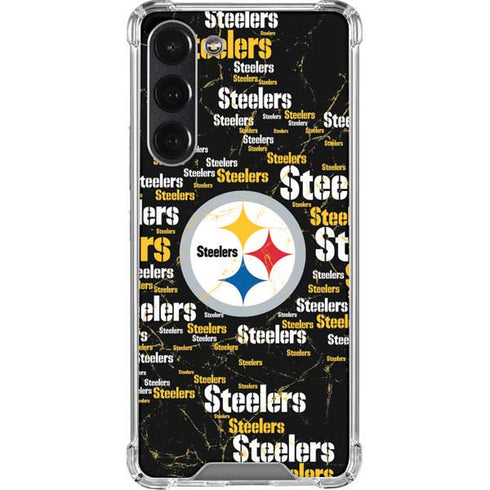 NFL Pittsburgh Steelers Black Blast Galaxy S23 Plus Clear Case