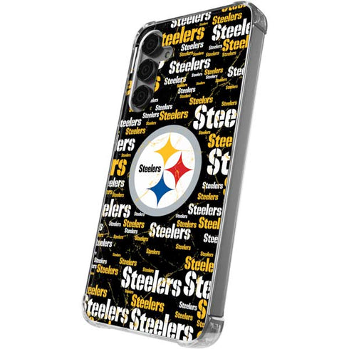 NFL Pittsburgh Steelers Black Blast Galaxy S24 Plus Clear Case