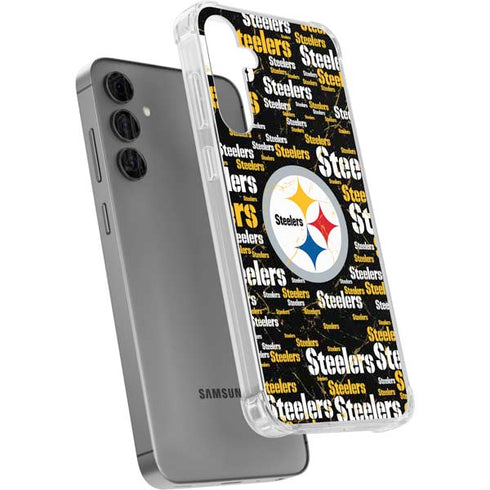 NFL Pittsburgh Steelers Black Blast Galaxy S24 Plus Clear Case