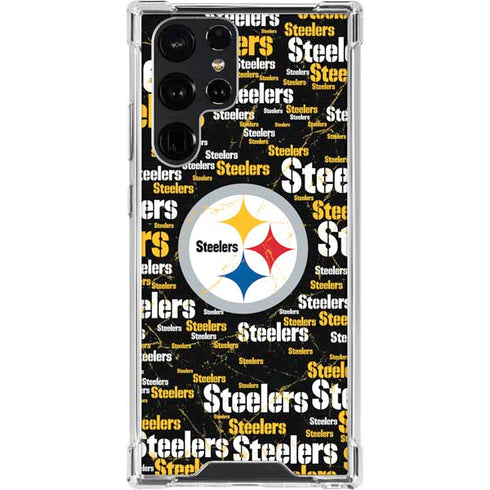 NFL Pittsburgh Steelers Black Blast Galaxy S24 Ultra Clear Case