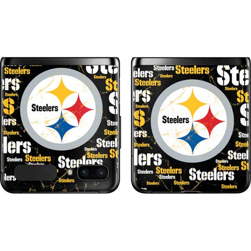 NFL Pittsburgh Steelers Black Blast Galaxy Z Flip Skin