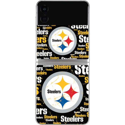 NFL Pittsburgh Steelers Black Blast Galaxy Z Flip3 5G Skin
