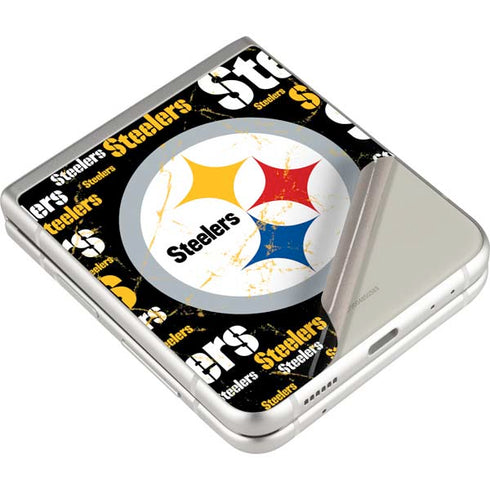NFL Pittsburgh Steelers Black Blast Galaxy Z Flip3 5G Skin