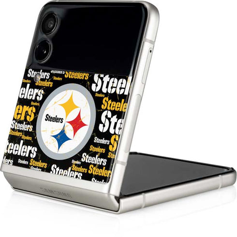 NFL Pittsburgh Steelers Black Blast Galaxy Z Flip3 5G Skin