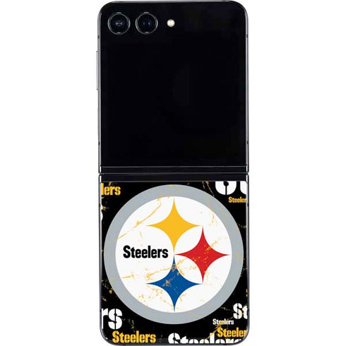NFL Pittsburgh Steelers Black Blast Galaxy Z Flip5 5G Skin