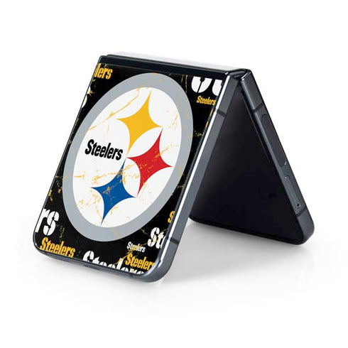 NFL Pittsburgh Steelers Black Blast Galaxy Z Flip5 5G Skin