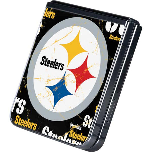 NFL Pittsburgh Steelers Black Blast Galaxy Z Flip5 5G Skin