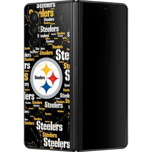 NFL Pittsburgh Steelers Black Blast Galaxy Z Fold3 5G Skin