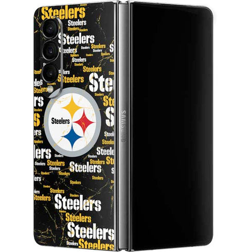 NFL Pittsburgh Steelers Black Blast Galaxy Z Fold4 5G Skin
