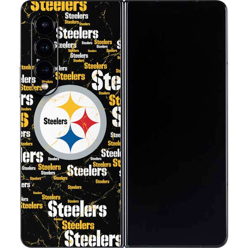NFL Pittsburgh Steelers Black Blast Galaxy Z Fold4 5G Skin