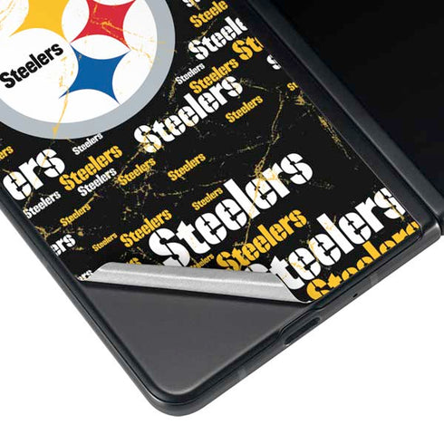 NFL Pittsburgh Steelers Black Blast Galaxy Z Fold4 5G Skin