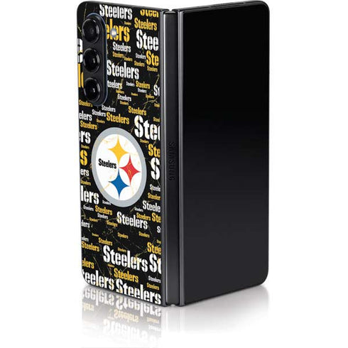 NFL Pittsburgh Steelers Black Blast Galaxy Z Fold5 5G Skin