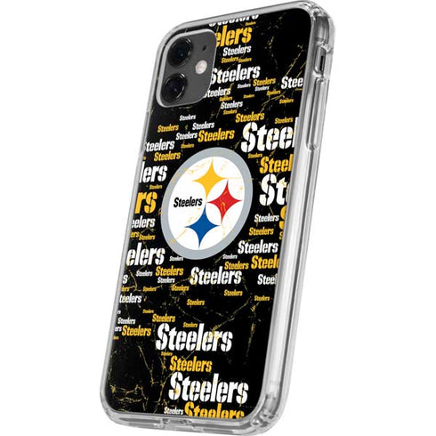 NFL Pittsburgh Steelers Black Blast iPhone 11 Clear Case