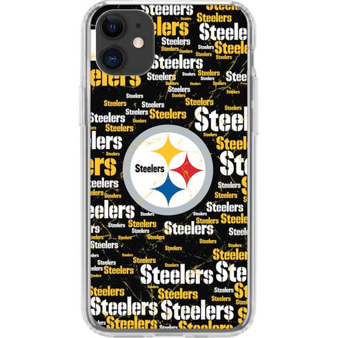 NFL Pittsburgh Steelers Black Blast iPhone 11 Clear Case