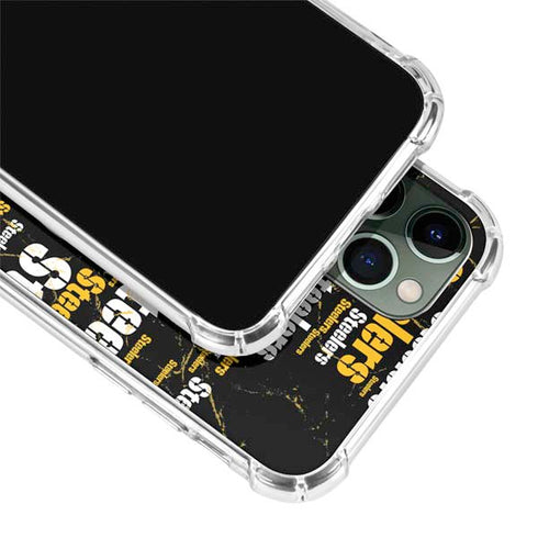 NFL Pittsburgh Steelers Black Blast iPhone 11 Pro Max Clear Case