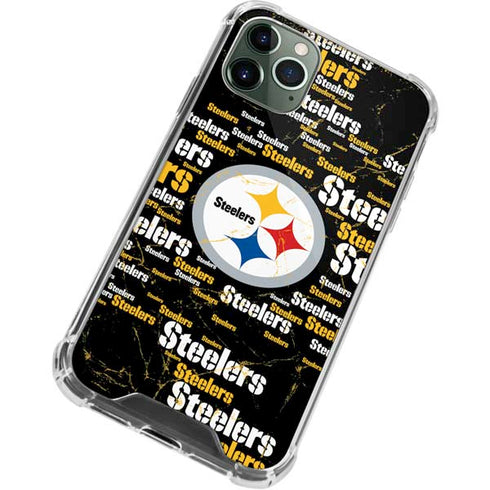 NFL Pittsburgh Steelers Black Blast iPhone 11 Pro Max Clear Case