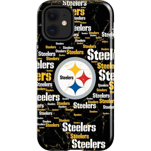 NFL Pittsburgh Steelers Black Blast iPhone 12 Mini Impact Case