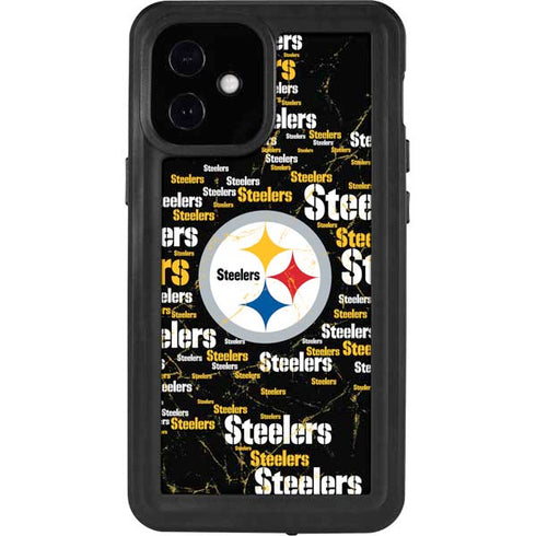 NFL Pittsburgh Steelers Black Blast iPhone 12 Mini Waterproof Case