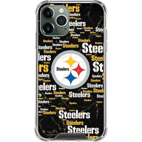 NFL Pittsburgh Steelers Black Blast iPhone 12 Pro Clear Case