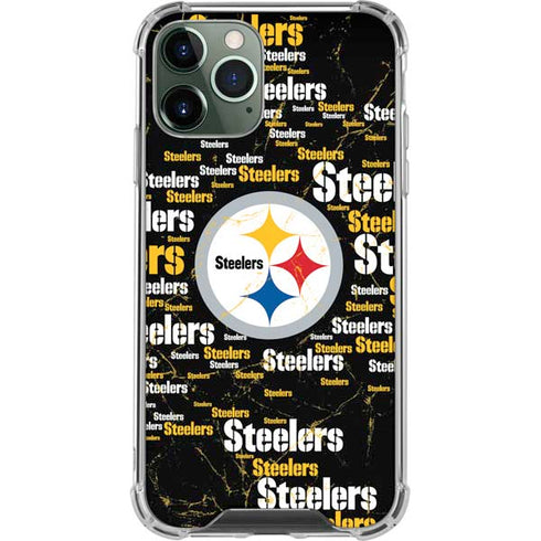 NFL Pittsburgh Steelers Black Blast iPhone 12 Pro Max Clear Case