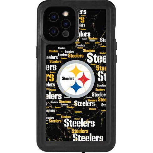 NFL Pittsburgh Steelers Black Blast iPhone 12 Pro Max Waterproof Case