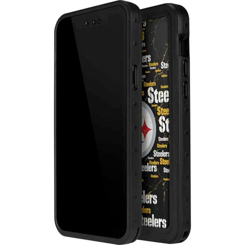 NFL Pittsburgh Steelers Black Blast iPhone 12 Pro Waterproof Case