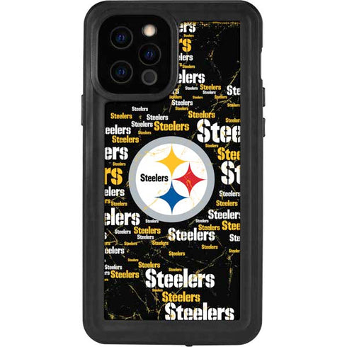 NFL Pittsburgh Steelers Black Blast iPhone 12 Pro Waterproof Case