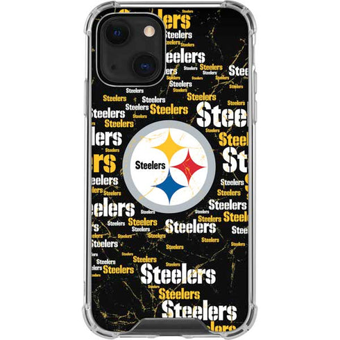 NFL Pittsburgh Steelers Black Blast iPhone 13 Clear Case