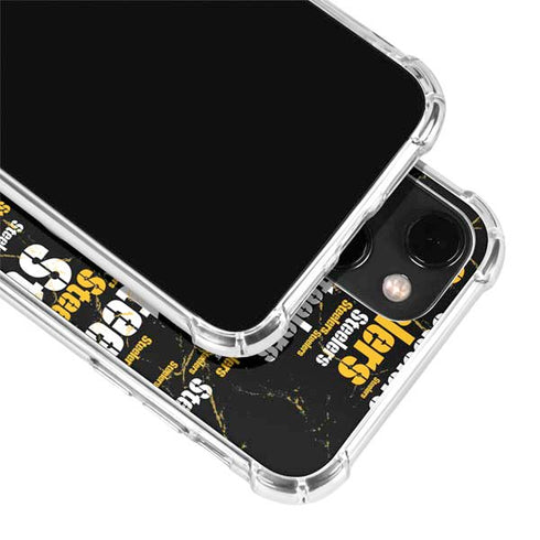 NFL Pittsburgh Steelers Black Blast iPhone 13 Mini Clear Case