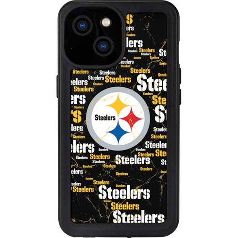 NFL Pittsburgh Steelers Black Blast iPhone 13 Mini Waterproof Case