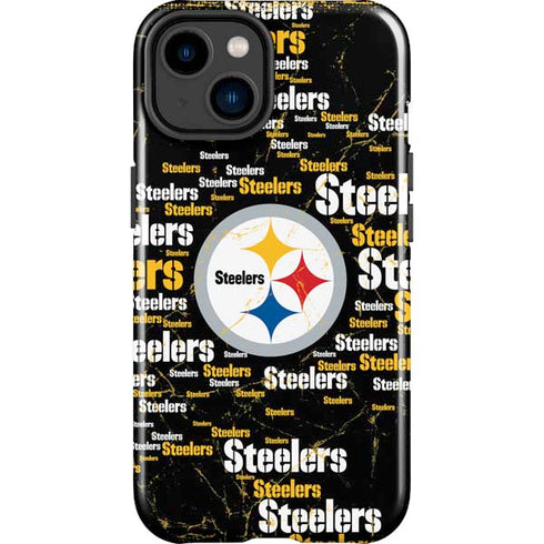 NFL Pittsburgh Steelers Black Blast iPhone 15 Plus Impact Case