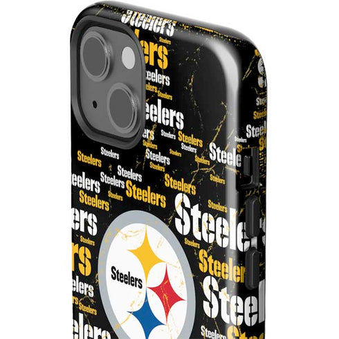 NFL Pittsburgh Steelers Black Blast iPhone 15 Impact Case