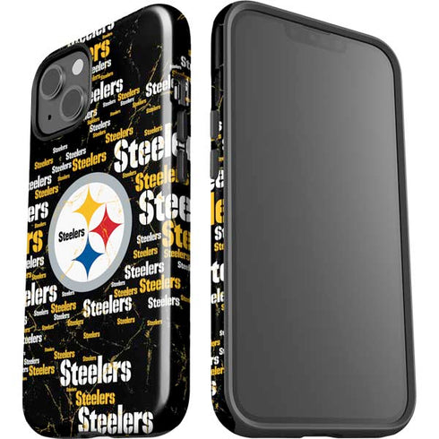 NFL Pittsburgh Steelers Black Blast iPhone 15 Impact Case