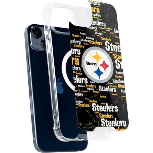 NFL Pittsburgh Steelers Black Blast iPhone 15 Plus MagSafe Case