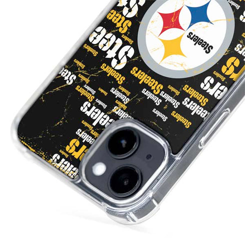 NFL Pittsburgh Steelers Black Blast iPhone 14 Plus MagSafe Case
