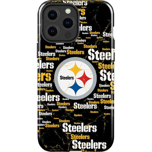 NFL Pittsburgh Steelers Black Blast iPhone 15 Pro Max Impact Case