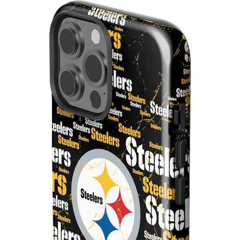 NFL Pittsburgh Steelers Black Blast iPhone 15 Pro Max Impact Case