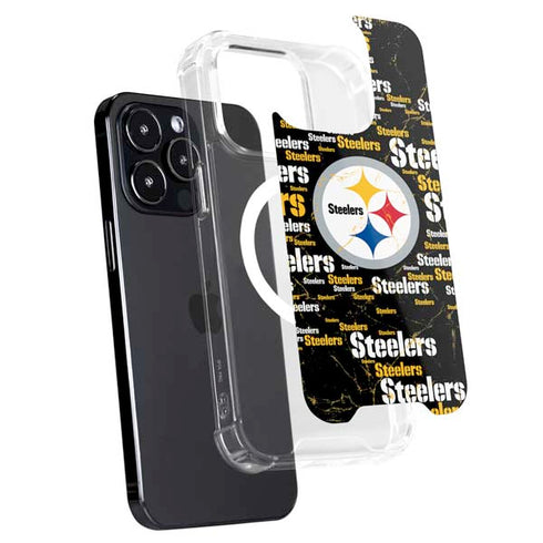 NFL Pittsburgh Steelers Black Blast iPhone 15 Pro Max MagSafe Case