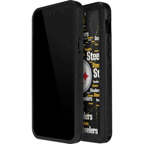 NFL Pittsburgh Steelers Black Blast iPhone 14 Pro Max Waterproof Case