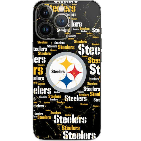 NFL Pittsburgh Steelers Black Blast iPhone 14 Pro Skin