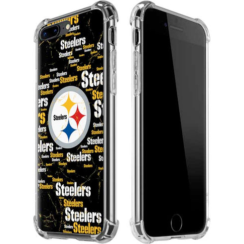 NFL Pittsburgh Steelers Black Blast iPhone 7/8 Plus Clear Case