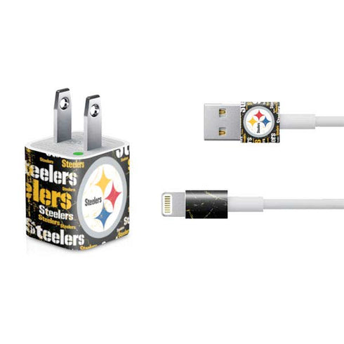 NFL Pittsburgh Steelers Black Blast iPhone Charger (5W USB) Skin