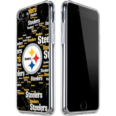 NFL Pittsburgh Steelers Black Blast iPhone SE (2nd & 3rd Gen) Clear Case