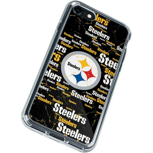 NFL Pittsburgh Steelers Black Blast iPhone SE (2nd & 3rd Gen) Clear Case